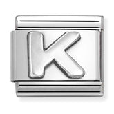 Nomination Composable Classic Link 330113/11 Letter K in 925 Silver